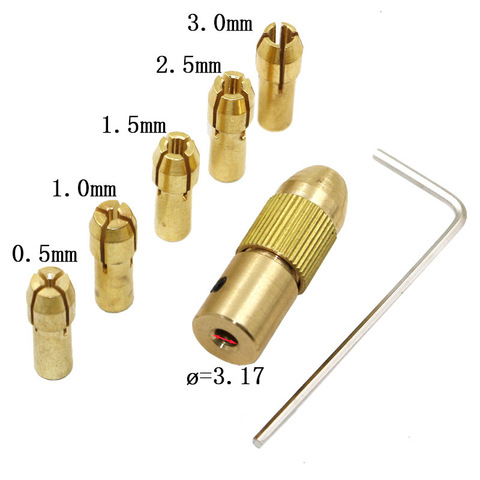 7PC 2mm/2,35mm/3,17/4,05/5,05mm taladro eléctrico poco Collet microbroca helicoidal Chuck herramienta adaptador pequeña perforación mano de poder rotativa ► Foto 1/6