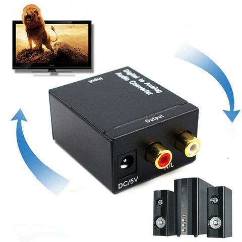 Convertidor de Audio analógico Digital a fibra óptica, señal Coaxial Toslink a RCA R/L, decodificador de Audio SPDIF ATV DAC amplificador ► Foto 1/6