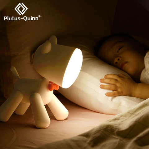 Lámpara Led de noche de 2022 Pup para niños, luces de noche de 1200mAh, recargable, ELK, brillo ajustable, lámpara de mesa para el hogar y el dormitorio ► Foto 1/6