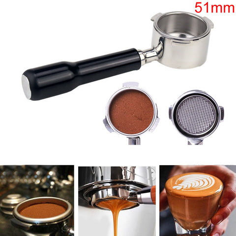 Portafiltro profesional sin fondo para máquina de café Espresso, 51mm, mango, herramientas de café ► Foto 1/6