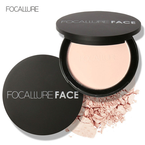 FOCALLURE-Polvos compactos para la cara, polvo de base natural, 3 colores, corrector suave, polvo de ajuste de acabado ► Foto 1/5