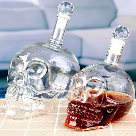 Botella con cabeza de Calavera de Cristal para Halloween, Whisky, Vodka, vino, botella decantadora, Whisky, vidrio, cerveza, vaso para licor, agua, BARRA DE VIDRIO el hogar ► Foto 1/6