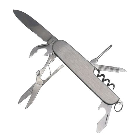 Cuchillo plegable de bolsillo suizo, multifunción, mango de aluminio, herramienta de caza de supervivencia al aire libre ► Foto 1/5