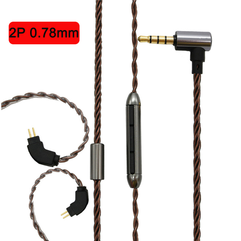 Cable de actualización de 2 pines para auriculares, Cable de 0,78mm con micrófono para teléfono móvil, para Weston 1964 UE3X UE18 W4R UM3X Es5 TFZ 0 X6 IM2 ► Foto 1/5