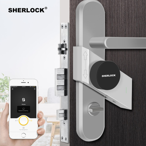 Sherlock Fingerprint + contraseña cerradura de puerta inteligente hogar sin llave inalámbrica Bluetooth cerradura electrónica integrada App Control de teléfono ► Foto 1/6