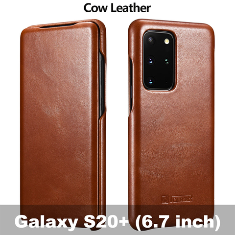 Funda de cuero genuino para Samsung Galaxy S20 ultra S10 S9 Note 8, funda protectora de lujo para Samsung S20 Plus S10 S9 ► Foto 1/6