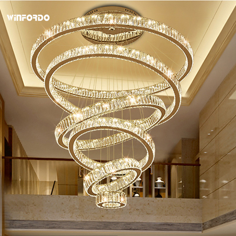 Lámpara LED de cristal para decoración del hogar, candelabro moderno de lujo, iluminación de escalera grande, accesorios de iluminación, 2022 ► Foto 1/6