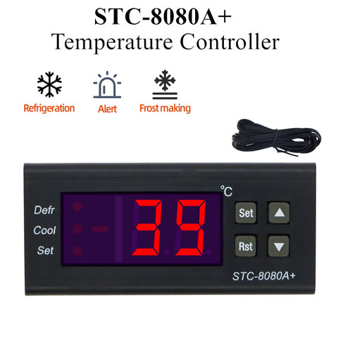 Termostato de refrigerador, controlador de temperatura STC-8080A + microcomputadora, descongelación automática, termostato inteligente, función de alarma ► Foto 1/6