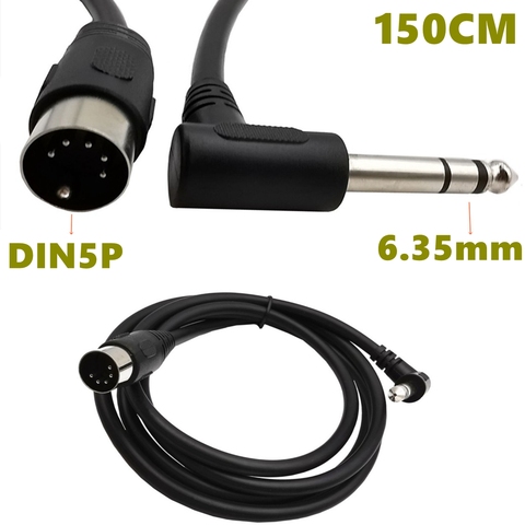 Cable de Audio con Conector estéreo TRS, 6,35mm (1/4 pulgadas), Din, 5 pines, MIDI, macho, alta calidad, 0,2 m/1,5 m, para micrófono ► Foto 1/5
