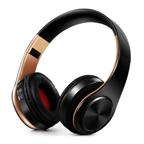 Auriculares estéreo HIFI con bluetooth, auriculares con FM, soporte de tarjeta SD y micrófono para teléfonos xiaomi, iphone, Samsung, tablet y PC ► Foto 1/6