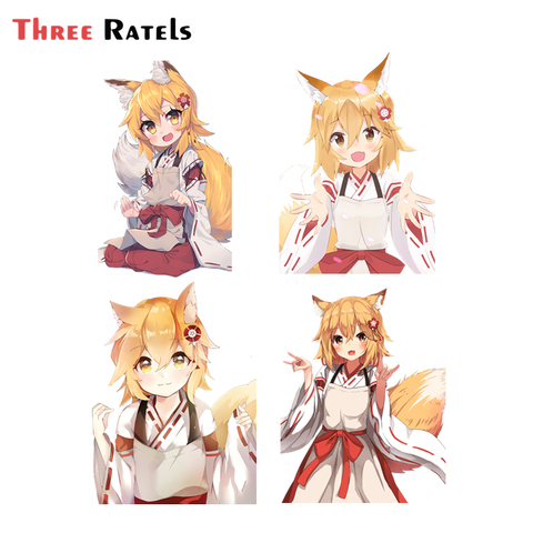 Three Ratels FC590 el útil Fox Senko San lindo Chica de Anime de dibujos animados lindo pegatina para autos de la computadora portátil ► Foto 1/6