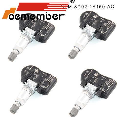 Sensor de presión de neumáticos de coche, sistema TPMS para Ford Galaxy, Mondeo, s-max, 433MHZ, 8G92-1A159-AC, 4 Uds. ► Foto 1/6
