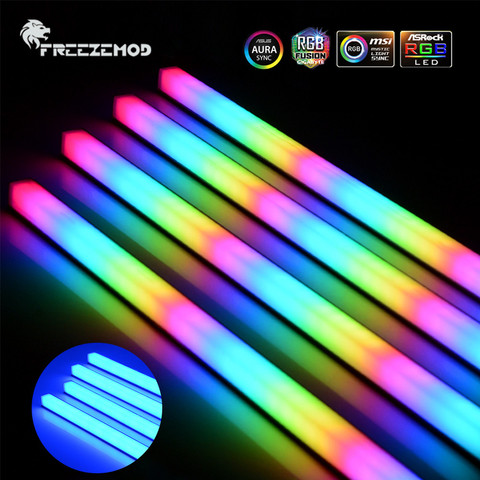 Freezemod RGB LED tira ARGB suave luz Cable 5V 3Pin/12V4PIN AURA agua enfriador personalizado MOD chasis magnético lámpara decoración de PC ► Foto 1/6