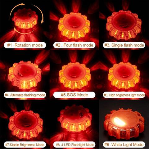 Luz LED estroboscópica magnética de emergencia, luces intermitentes de seguridad para rescate en carretera, 4 unidades ► Foto 1/6