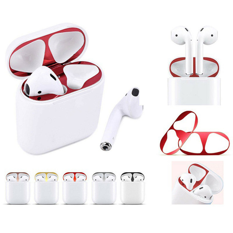 Protector de polvo para Apple AirPods 2 1, pegatina de caja a prueba de polvo, protección interior para auriculares, película para AirPods 1, 2, pegatinas de cubierta ► Foto 1/5