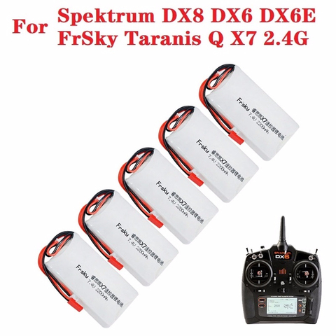 Batería Lipo de 7,4 V y 2200mAh para transmisor Spektrum DX8, pieza de repuesto de control remoto, 2S, paquete de batería recargable, para FrSky Taranis Q X7 Dx6e Dx6 ► Foto 1/3