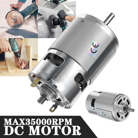 775 Motor DC máx. 35000 RPM-24V DC 12V rodamiento de alto par de alta potencia de bajo ruido de Motor electrónico componente Motor ► Foto 1/6