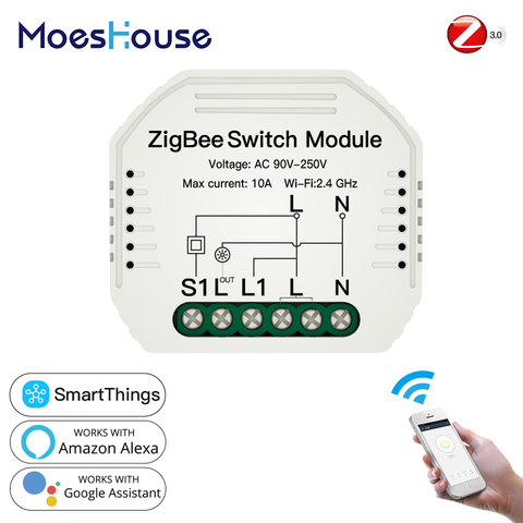 Tuya ZigBee 3,0 inteligente interruptor de luz para SmartThings requiere aplicación remota Control MQTT 2 Configuración de trabajo con Alexa de Google ► Foto 1/6