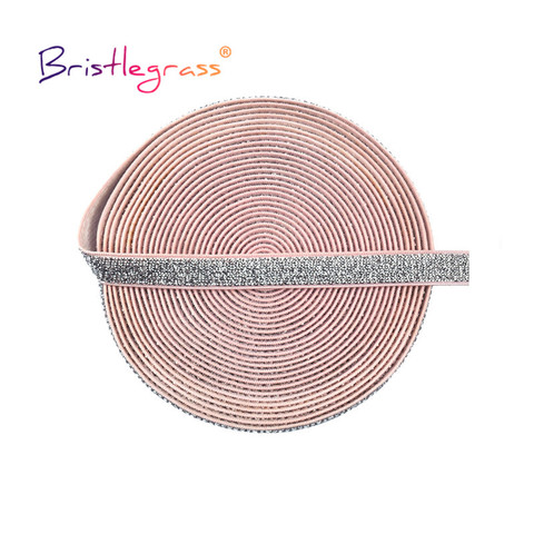 BRISTLEGRASS-Cinta para el hombro, 2, 5, 10 yardas, 3/8 pulgadas, 10mm, elástica, brillante, metálica, Bandas de Spandex, cinta para el pelo, tirante para sujetador, lencería, embellecedor de costura ► Foto 1/6