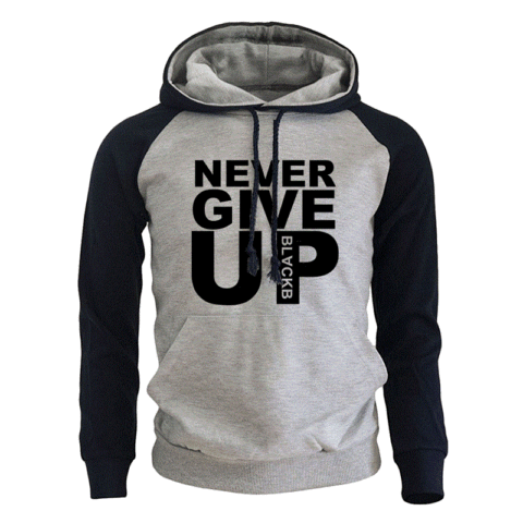 Sudaderas con capucha con estampado de letras Never Give Up para hombres, ropa de calle de moda, Sudadera con capucha para hombre, Sudadera con capucha de lana para otoño e invierno, Mohamed Salah ► Foto 1/6