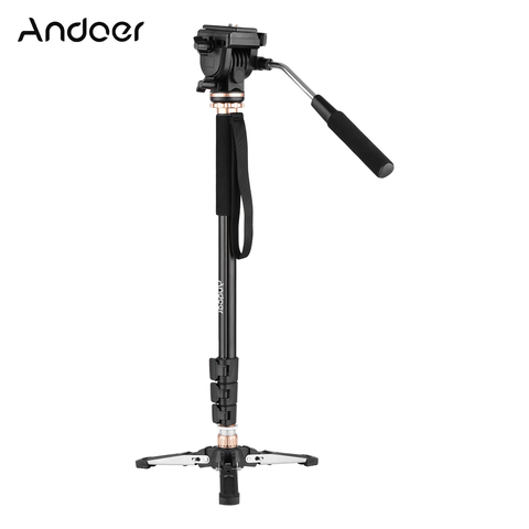 Andoer-soporte de monopié para fotografía, aleación de aluminio, carga de 6kg, Base de trípode de 3 patas, cabeza de inclinación para cámara DSLR, 173cm/68 pulgadas ► Foto 1/6