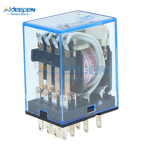 MY4NJ DC 12V 24V AC 110V 220V relé de 14 pines MY4 MY4NJ minirelé interruptor con Base ► Foto 1/1