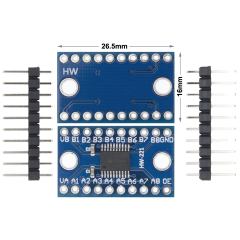 Convertidor de nivel lógico TTL bidireccional, 3,3 V, 5V, TXS0108E, 8 canales ► Foto 1/6