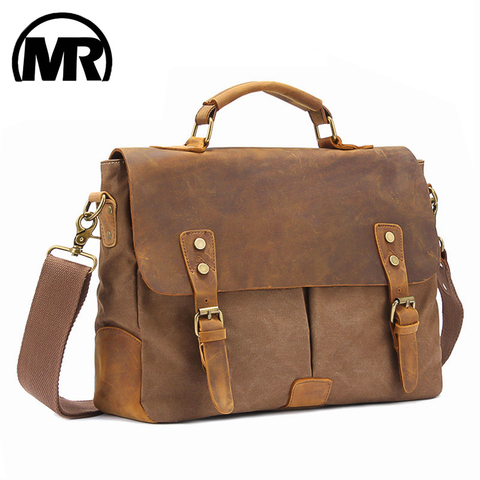 MARKROYAL-Bolso de mensajero Vintage de cuero de Caballo Loco, maletín para ordenador portátil, cruzado, Dropshipping ► Foto 1/6