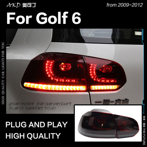 AKD estilo de coche para VW Golf 6 luces de cola 2009-2012 Golf6 R20 luz trasera LED DRL Dynami señal freno reverso auto Accesorios ► Foto 1/6