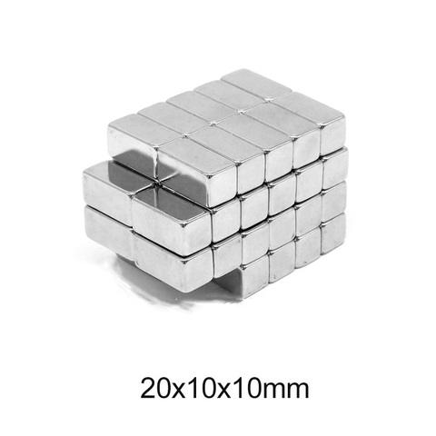 Imán de neodimio N35, 20x10x10mm, 20x10mm, 20mm x 10mm, NdFeB, imanes fuertes de 20x10x10mm, 1 ~ 60 uds. ► Foto 1/6