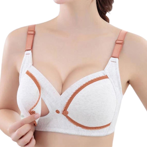 Sujetador de lactancia materna para mujer, Bralette frontal abierta con hebilla de lactancia, ropa interior sin aros ligeramente acolchada ► Foto 1/6