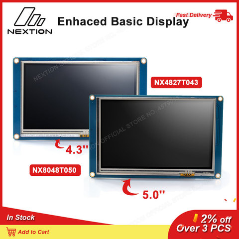 Nextion-pantalla LCD táctil básica NX4827T043/NX8048T050, módulo de pantalla táctil resistiva inteligente TFT de 4,3