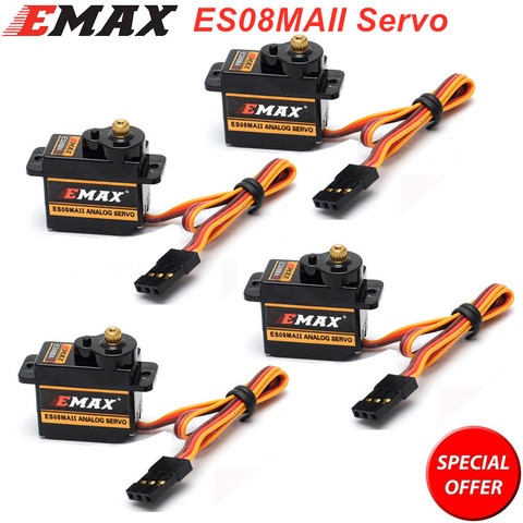 EMAX ES08MAII 12g Mini Metal Gear Servo analógico para aviones Rc coche barco avión, helicóptero Rc Robot envío gratis ► Foto 1/6