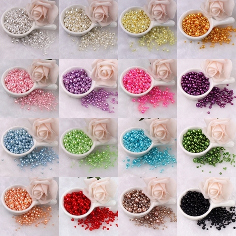 Cuentas de perlas de imitación ABS redondas, 20 colores, 3mm, 4mm, 5mm, 6mm y 8mm, con agujero para DIY, collar, pulsera, accesorios para fabricación de joyas ► Foto 1/6