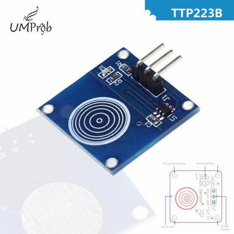 Módulo de Interruptor táctil TTP223, 1 canal, Sensor táctil capacitivo Digital para arduino, KIT de bricolaje ► Foto 1/2