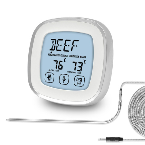 Cocina el termómetro de carne sonda LCD Cocina Digital termómetro inteligente de Control de pantalla táctil para la carne horno barbacoa cocinar ► Foto 1/6