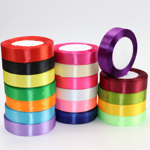 22 metros/lote 6mm 10mm 15mm 20mm 25mm 40mm 50mm cintas de raso de la fiesta de la boda caja de regalo decorativa cinta para envolver artesanías hechas a mano DIY ► Foto 1/6