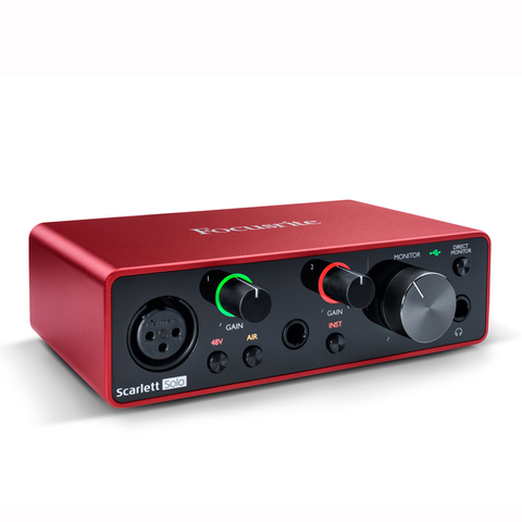 Focusrite Scarlett-tarjeta de sonido profesional para grabación de micrófono, tarjeta de sonido con interfaz USB de 3. ª generación, 2 entradas y 2 salidas, promoción ► Foto 1/5