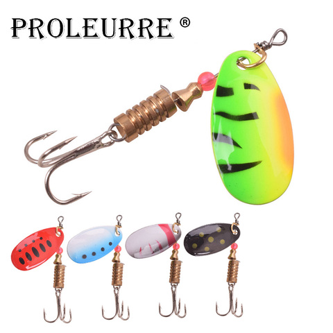 Señuelos de Pesca giratorios, anzuelos de plumas para carpa, 2,5g, 3,5g, 5,5g, cuchara de lentejuelas de Metal, Wobblers, CrankBaits, trucha, 1 Uds. ► Foto 1/6