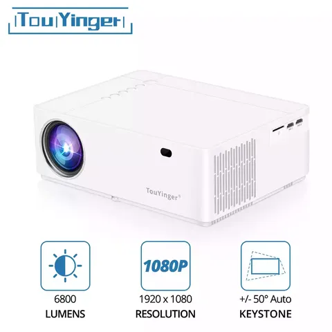 TouYinger M21 mejor LED proyector de vídeo LED Full HD 1080P HD 6800 lúmenes FHD 3D película proyector HDMI USB VGA proyectores de cine en casa ► Foto 1/6