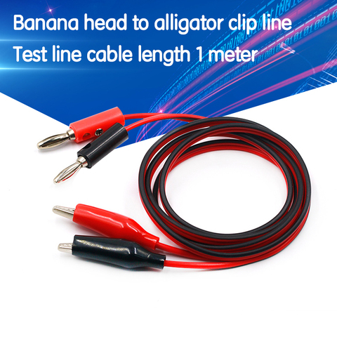 4MM Clip de cocodrilo doble a conector Banana Cable de sonda de prueba de osciloscopio 1M 3 pies Rojo Negro ► Foto 1/6