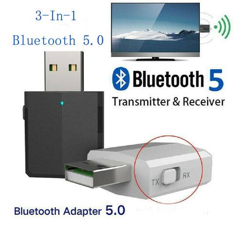 Adaptador de receptor y transmisor de Audio 3 en 1, USB, Bluetooth 5,0, EDR Dongle 3,5mm, AUX, para TV, PC, auriculares, estéreo, HIFI, para coche, ZF169PLUS ► Foto 1/1