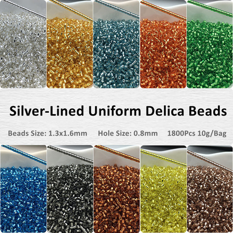 1800 Uds 1,3x1,6mm 11/0 uniforme Delica cuentas 20 colores japonés espaciador de Seedbeads para la fabricación de la joyería DIY de coser proveedores ► Foto 1/6