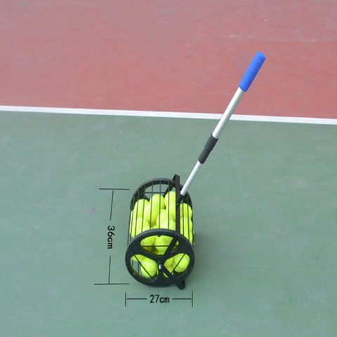 Pelotas de tenis ajustables de altura, cesta de tenis de acero inoxidable con capacidad de 55, tolva de recolección, MachineTennis ► Foto 1/4