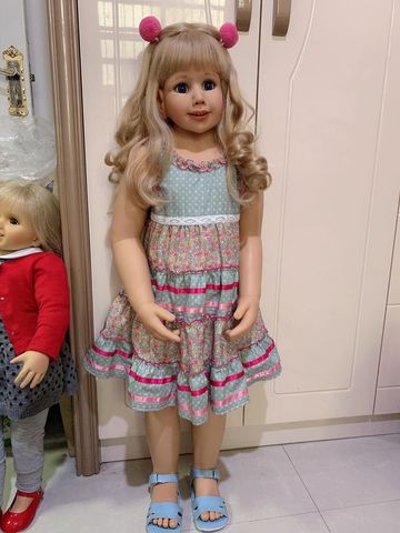 Muñeca de vinilo duro de 100CM para niñas, juguete de princesa Rubia de tamaño real de 3 años ► Foto 1/6