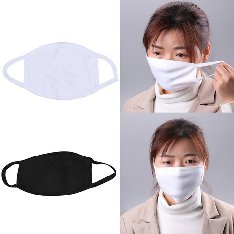 Mascarilla de boca en algodón de 2/3 capas, lavable, reutilizable, elástica, antipolvo, anticontaminación, con elásticos, informal, 10 Uds. ► Foto 1/6