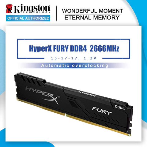 HyperX Fury memoria ram ddr4 4g 8g 16g 32g 2400MHz 2666MHz 3200mMHz 3600MHz de memoria de Kingston para carneros para escritorio ► Foto 1/6