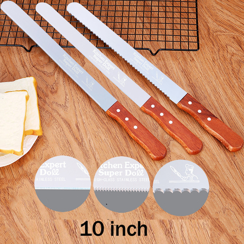 Cuchillo de cocina para cortar pan y pastel, cortador dentado de