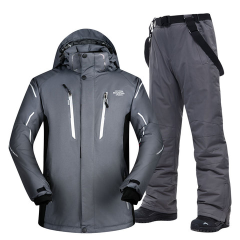 Traje de esquí grande y muy cálidas para hombre, chaqueta impermeable a prueba de viento para invierno, Snowboard, esquí y Snowboard ► Foto 1/6