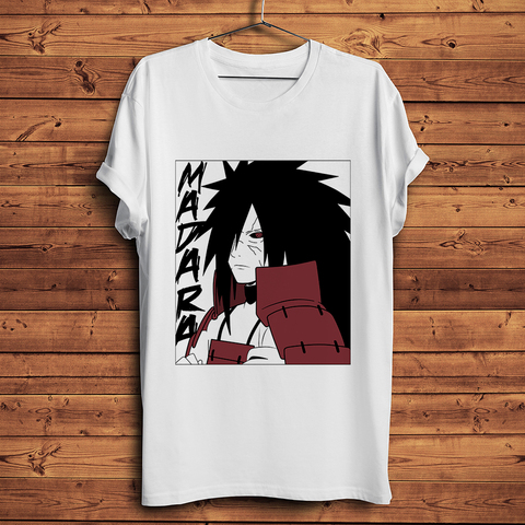 Madara Uchiha-Camiseta divertida de anime para hombre, camiseta informal blanca de manga corta unisex, ropa de calle de Naruto de Japón, novedad de verano ► Foto 1/3